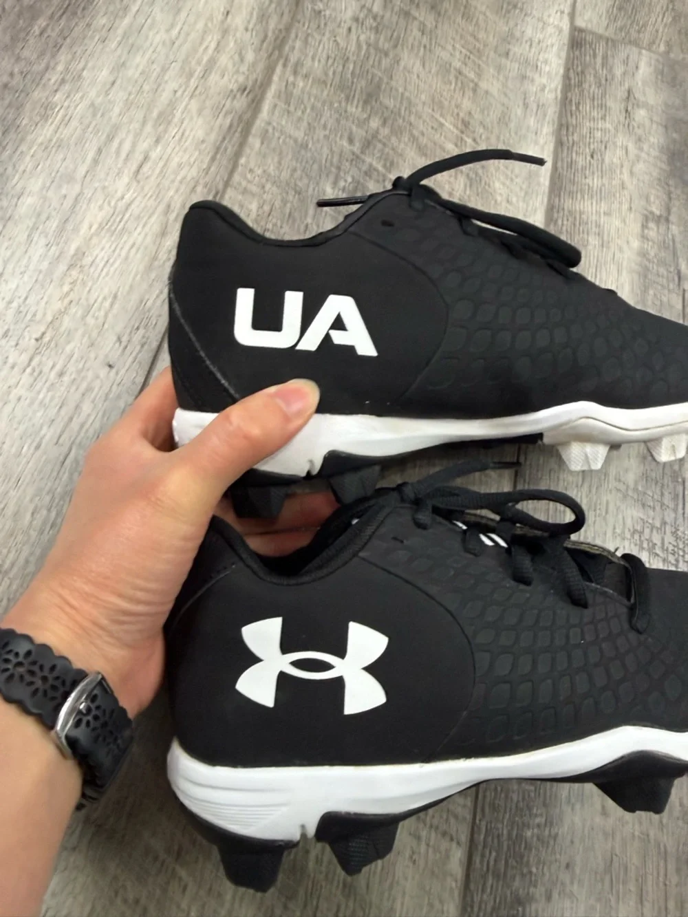 Under‎ Armour Kids Black/White Baseball Cleats
